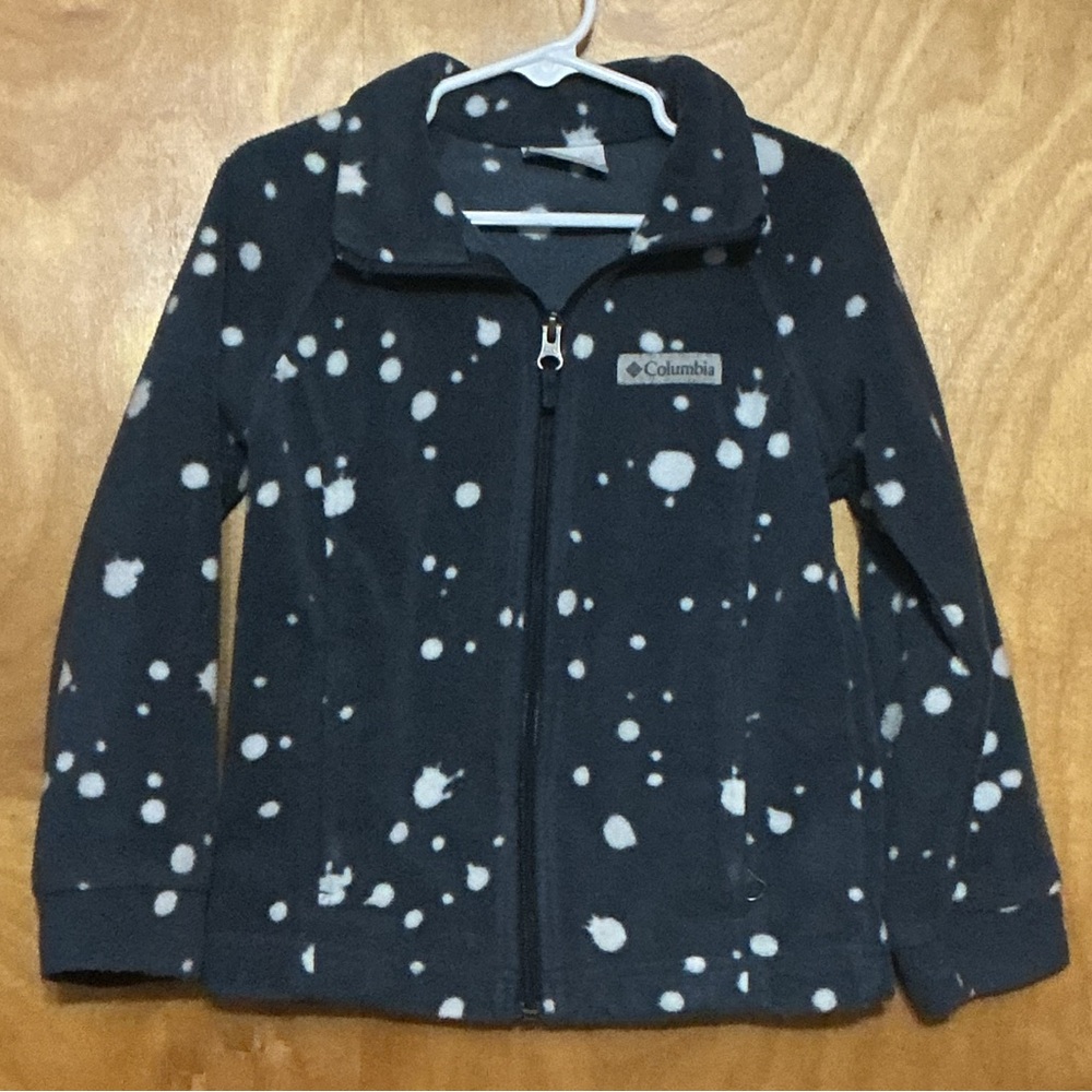 Columbia Navy and White Patterned Fleece Jacket